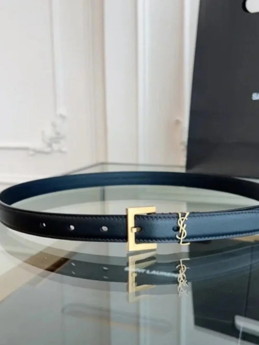 Saint Laurent Black Belt 90cm - New with Box - Picture 2 of 5